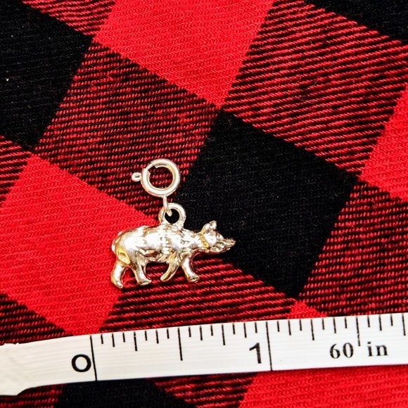 Silver Black Bear Charm / Pendant - Picture 2 of 2